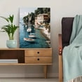 thumbnail image 5 of Sailboat Harbor Scene Wall Art Canvas Print，Living Room Bedroom Office Kitchen Hotel Lobby Wall Decor, 5 of 8