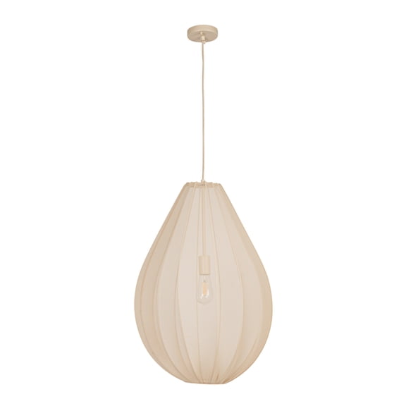 Bloomingville 40 Watt Hanging Cocoon Fabric Pendant Lamp, Cream