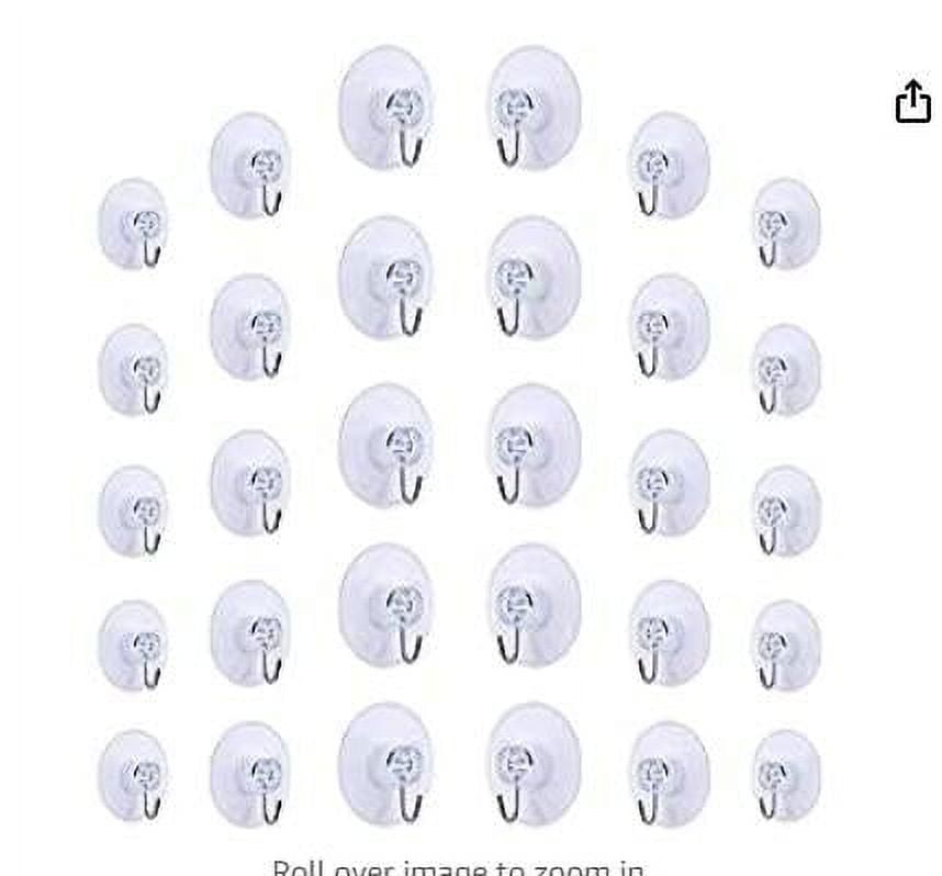 12 Window Suction Hooks Heavy Sucker Hanger Clear Plastic Bathroom Kitchen | UK