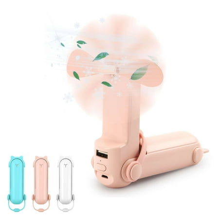 

Sixtyshades 3 in 1 Handheld Mini Fan Portable USB Rechargeable Small Pocket Fan with Power Bank Flashlight Feature for Travel Outdoors Powerful Wind (Blue)