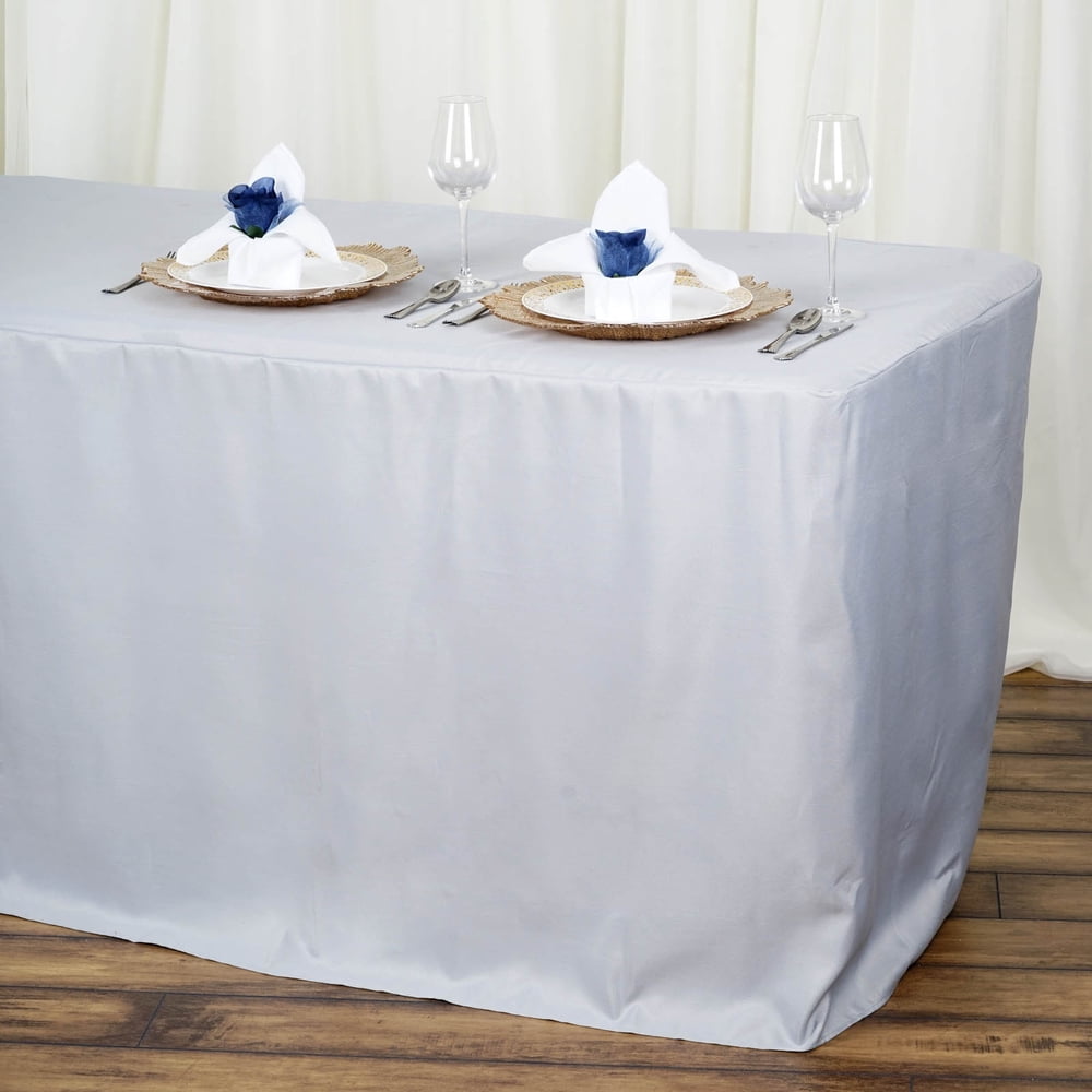 BalsaCircle 6 feet Fitted Polyester Tablecloth Wedding