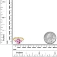 thumbnail image 6 of Gem Stone King 3.50 Ct Light Pink Created Sapphire Pink Lab Grown Diamond 18K Yellow Gold Plated Silver Ring, 6 of 6