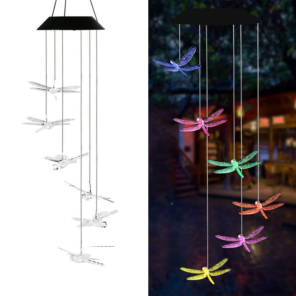 Wind Chimes Solar,windchimes Unique Outdoor Gifts for mom mom Gifts,Birthday Gifts for mom,Gardening Gifts Solar Wind Chimes,Butterfly Wind Chime,Solar Mobile Butterfly Wind Chimes Outdoor 