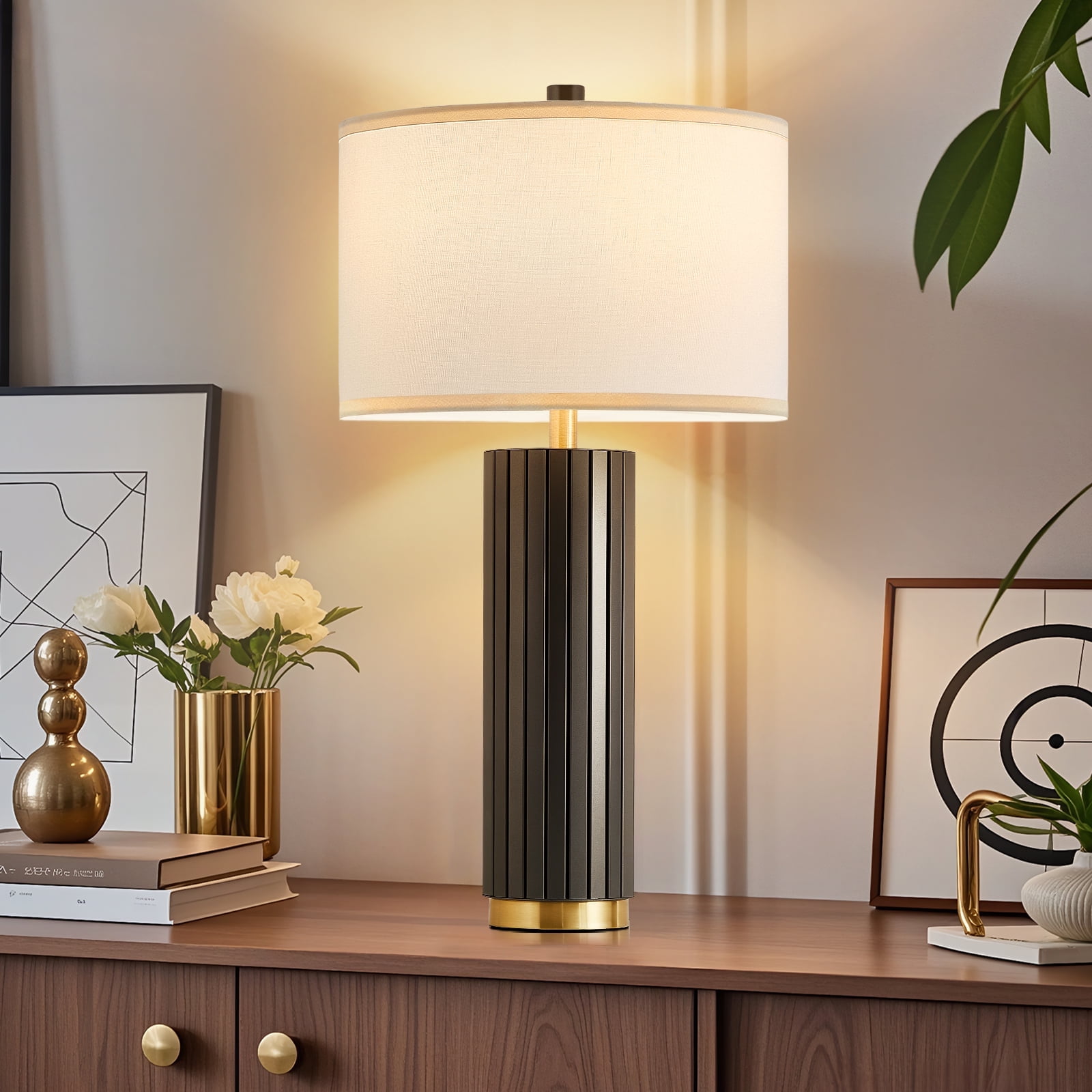 NATYSWAN 28-Inch Industrial Metal Table Lamp with Rotary Switch, Vintage Style for Desk, Living Room, and Bedroom（Bulb Not Included）