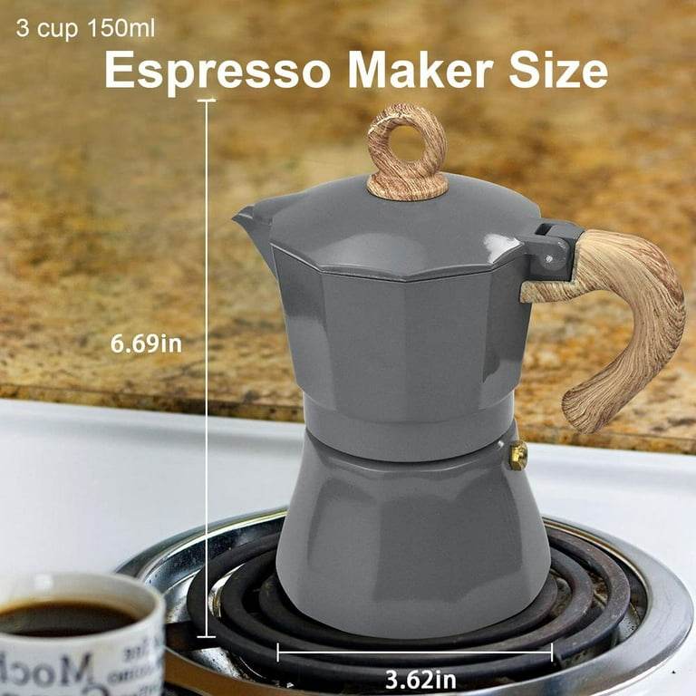 Dropship Stovetop Espresso Maker 3 Cup Moka Pot; Italian Cuban Greca Coffee  Maker; Aluminum Durable And Easy To Use & Clean(6oz Red)  Banned to  Sell Online at a Lower Price
