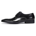 thumbnail image 2 of Santimon Black Dress Shoes for Men Classic Lace-up Derby Shoes Comfortable Pointed Toe Formal Shoes for Wedding Party US 11.5, 2 of 8