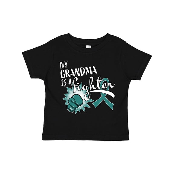 Inktastic Ovarian Cancer Awareness My Grandma is a Fighter Boys or Girls Toddler T-Shirt