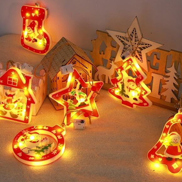 Christmas Decoration Window Light Hanging Ornaments Battery Operated Christmas Window Lighted Decorations