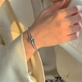 thumbnail image 2 of HOOUN Silver Cross Cuff Bracelet Men Adjustable Stainless Steel Bangle Jewelry Hot-#18, 2 of 5