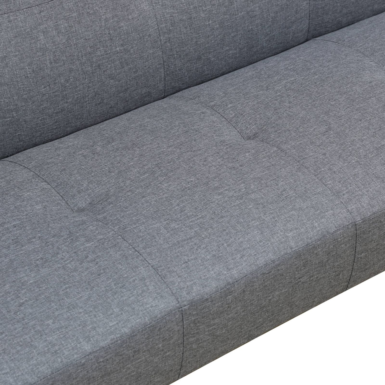 Convertible Futon Sofa Bed Linen Loveseat Adjustable Sleeper Sofa Couch for Living Room Small Apartment,Grey