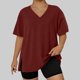 thumbnail image 2 of Mujeres Más Tamaño Manga Larga Tops Color Sólido Doblado Hendidura V Cuello Suéter, Mujeres Más Tamaño Manga Larga Tops Casual de Moda Toda la Temporada Diario, 2 of 6