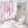 thumbnail image 1 of La cortina de ducha del cuarto de baño del gatito del rosa de encargo 3d de la impresión al por mayor de alta calidad fijó 4 pedazos, 1 of 4