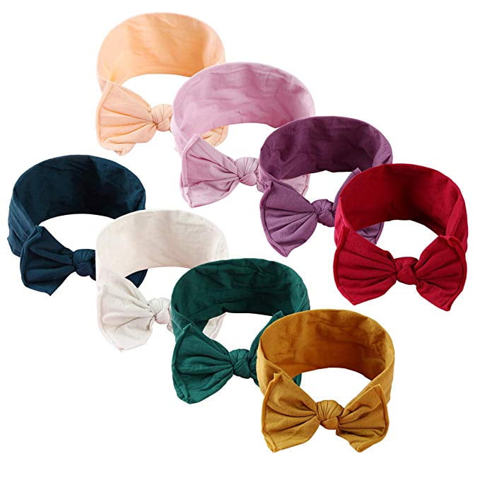 Baby Big Bow Headband Nylon Knit Hair Bands Kids Headwear Accessories Birthday 
