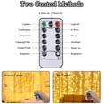thumbnail image 3 of Cortina de luz - Guirnalda de luces de 300 LED de 3 m x 3 m, funciona con pilas y control remoto USB, 8 modos, impermeable, para Navidad, interior y exterior, ideal para ventanas, fiestas y bodas., 3 of 5
