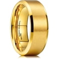 thumbnail image 1 of Anillo de boda King Will Basic de 8 mm de tungsteno galvanizado en oro para hombre, 1 of 6