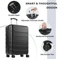 thumbnail image 2 of Beddle 20" Hardshell Carry on Luggage, Lightweight Expandable ABS Suitcase with Spinner Wheels & TSA Lock,Black, 2 of 9