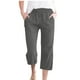 thumbnail image 1 of Pantalones Sueltos Capri para las Mujeres Casual Color Sólido Elástico Suelto Capris con Bolsillo, Pantalones de Poliéster Spandex, Lavado a Mano Casa Al Aire Libre, 1 of 6