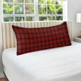 thumbnail image 4 of Red & Black Buffalo Plaid Plush Pillowcase, Luxury Soft King Pillow Case for Hair and Skin, Standard Size Pillow Covers with Zipper Closure, 20x26in #948 Home Decor Gifts, 4 of 7