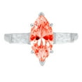 thumbnail image 7 of Three-Stone Engagement Ring for Women - 2ct Simulated Red Diamond in 14K White Gold Promise Ring, 7 of 7