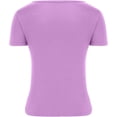 thumbnail image 6 of Crop Top Tee Shirts for Women Casual Deep V Neck Low Cut Solid Blouse Sexy Button Down Slim Fit Short Sleeve T-Shirt, 6 of 8