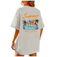 thumbnail image 2 of FASHOFT Oversized Graphic Tees for Women Summer Beach Vacation T Shirts Short Sleeve Tee Loose Fit Casual Tops Light Gray XL, 2 of 5