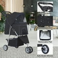 thumbnail image 6 of BestPet 3 Wheels Pet Stroller Dog Cat Stroller Folding Carrier Waterproof with Cup Holder (Black), 6 of 7