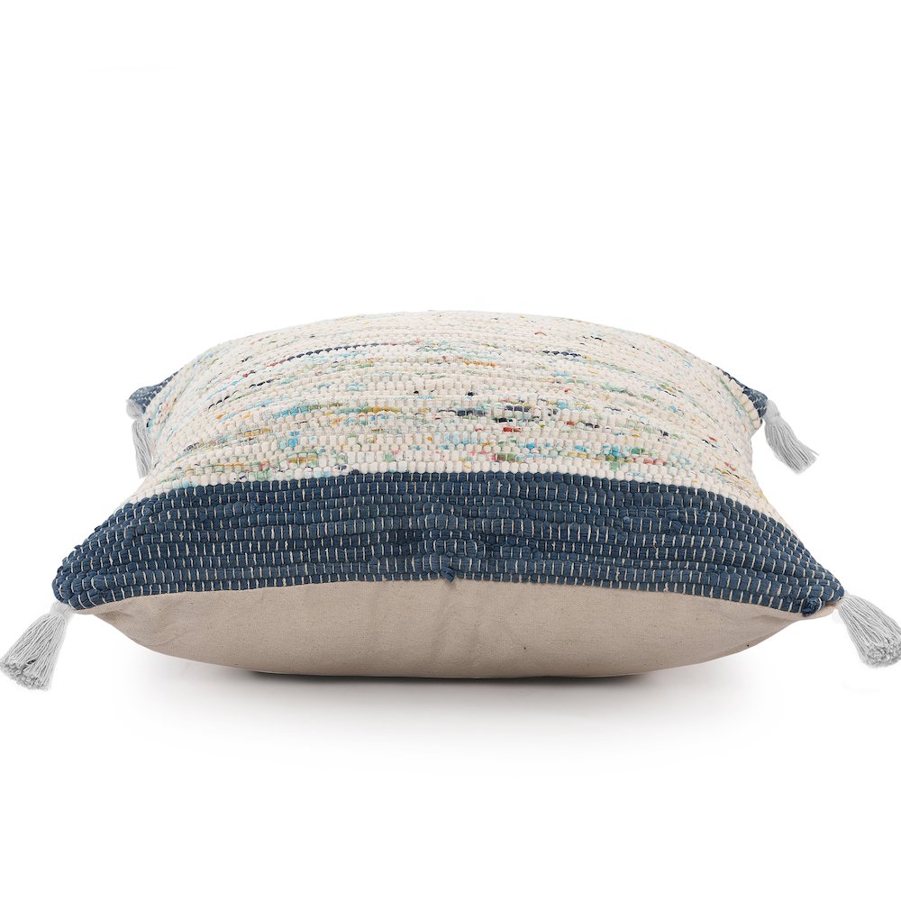 Ox Bay Luma 20" x 20" Navy/Multicolor Striped Cotton Adult Decorative Throw Pillow