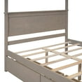 thumbnail image 3 of Bellemave Full Canopy Platform Bed Frame with 2 Drawers,Full Size Four-Poster Bed Frame with Headboard and Footboard,Canopy Bed for Small Space(Brushed Light Brown), 3 of 9