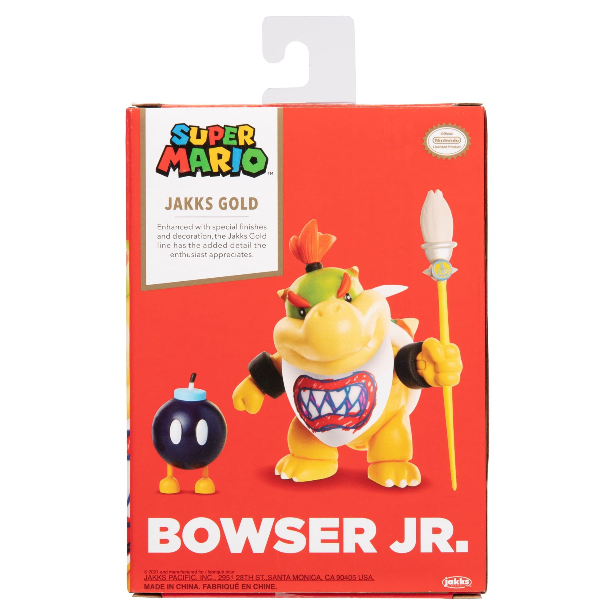 Nintendo Super Mario Gold Collector Series - Bowser Jr Action Figure Set  with Rainbow Brush and Bob-Omb, 3 Pieces