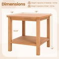 thumbnail image 3 of Gymax 2-Tier Patio Acacia Wood Side Table w/Slatted Tabletop Storage Shelf for Garden, 3 of 10