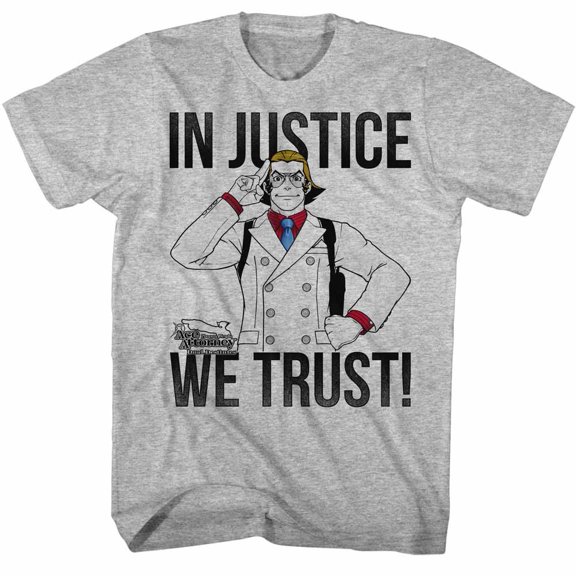 Ace Attorney Ijwt Gray Heather Adult T-Shirt 5Xl (S)