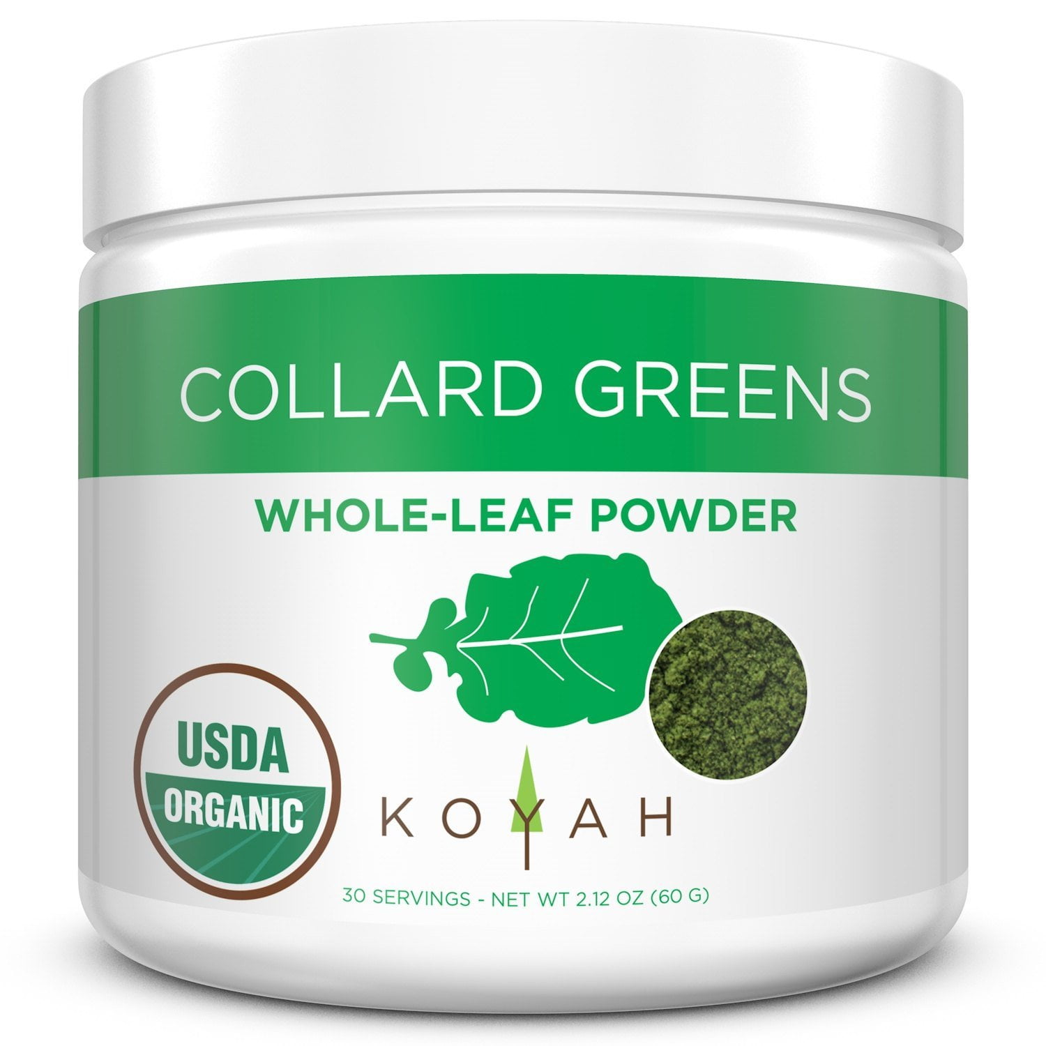 KOYAH Organic Collard Greens Powder USA Grown & FreezeDried