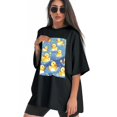 thumbnail image 3 of Plus Size Shirt for Women Black Tops for Women Short Sleeves Shirt for Women Cute Ducks T Shirt Crewneck Shirt for Women XL, 3 of 5