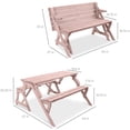thumbnail image 7 of Best Choice Products 2-in-1 Outdoor Interchangeable Wooden Picnic Table/Garden Bench for w/ Umbrella Hole - Pink, 7 of 7