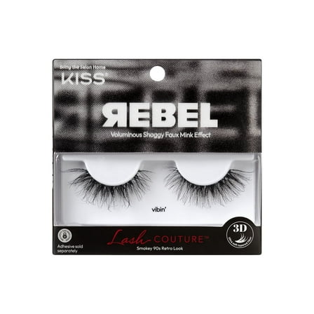 KISS Lash Couture Rebel, False Eyelashes, Vibin', 14 mm, 1 Pair