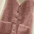 thumbnail image 6 of FAIWAD Womens Fleece Vest Fall Winter Warm Sleeveless Button Down Waistcoat Solid Color Loose Vest Coat, 6 of 7
