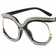 Crystal Clear Rhinestone Bling Glasses | Trendy Eyewear Fashion Frames for a Stylish Look