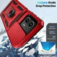 thumbnail image 5 of for Moto G 5G 2024 Case with Camera Lens Cover HD Screen Protector, 10 FT Military Grade Drop Protection, Magnetic Ring Holder Kickstand Protective Phone Case, Red, 5 of 13