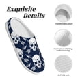 thumbnail image 5 of Haiem white arrow Skull Print Women's Fuzzy Memory Foam House Slipper Cozy Home Footwear Non-slip Winter Slippers-37/38, 5 of 7