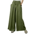 thumbnail image 3 of ORQ Casual Thin Summer Elastic Waist Cotton Linen Plain Women Trousers, 3 of 8