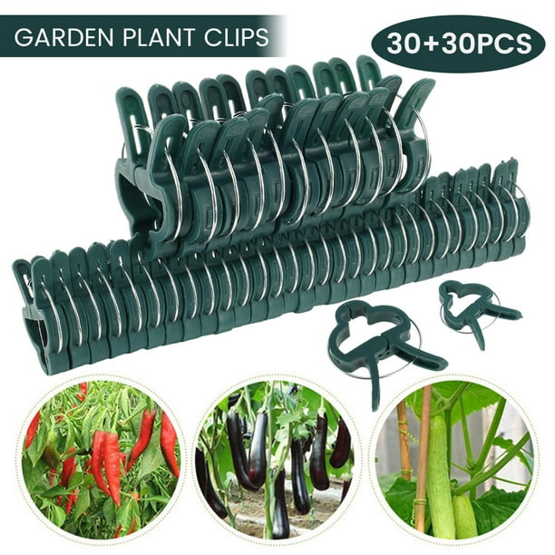 HOTBEST 60 Pcs Plant Support Clips Flower and Vine Garden Tomato Plant