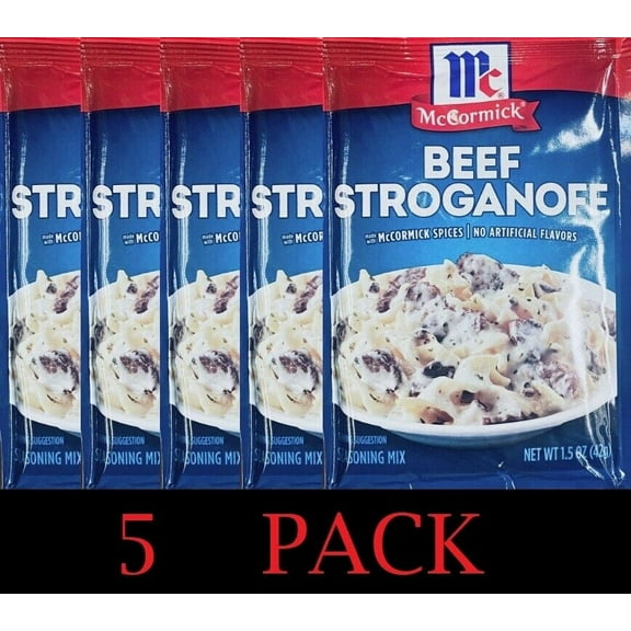 5x McCormick BEEF STROGANOFF Seasoning Mix Savory Spices 1.5 oz Packet - 5 PACK