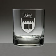 King Irish Coat of Arms Tumbler Glasses - Set of 4 (Sand Etched)