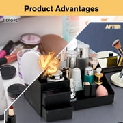 VEGCOO Bathroom Counter Organizer, Modern Design Perfume Organizer, Cologne Stand, Cologne Shelf, Multi-Functional Vanity Storage Caddy for Makeup, Toiletries, Accessories (Black)