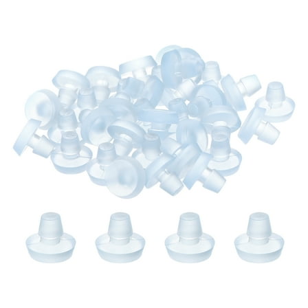 Uxcell 36Pack 5.5mm/0.22 Glass Table Top Bumpers with Stem for Patio Table Cabinet Fits 2/9Inch Hole, Clear