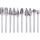 thumbnail image 1 of Juego de fresas de carburo de tungsteno de 10 piezas, 1/20,3 cm, corte doble, vástago de 3 mm para herramientas rotativas, ideal para grabar y cortar, 1 of 7