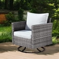 thumbnail image 5 of Ovios 9 Pieces Patio Fire Pit Set Outdoor Wicker Sectional Sofa Conversation Set with Swivel Rocking Chairs,Gray, 5 of 8
