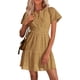 thumbnail image 1 of Vestido PRETTYGARDEN 2025 Verano Cuello en V Encaje Caqui M, 1 of 8