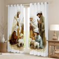 thumbnail image 2 of Manfei God's Birth Theme Curtains Pack of 2 (42x84 Each), Merry Christmas Curtains Blackout, Xmas Bedroom Curtains, Luxury Bedroom Decor, 2 of 6