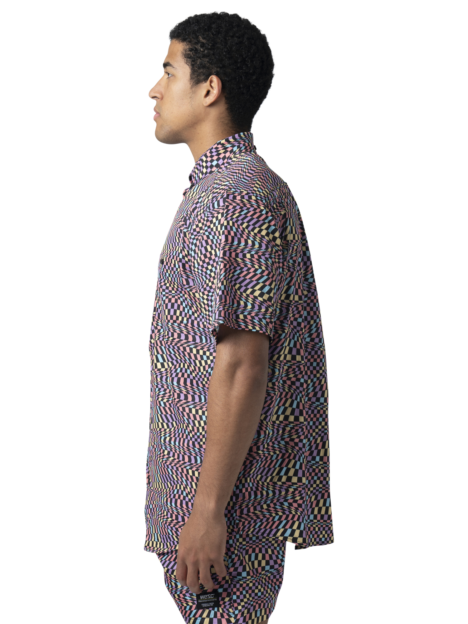 WeSC Oden Short Sleeve Shirt Color Warp All Over Print - S - 2XL